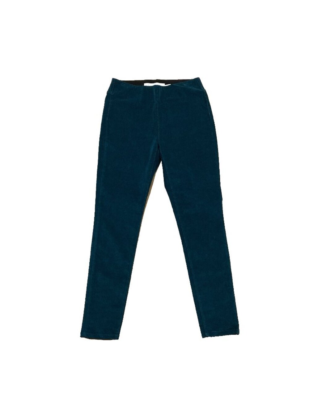 Soft Surroundings Womens Pants Size XS Green Velour Cord Ankle Skinny Pull-On